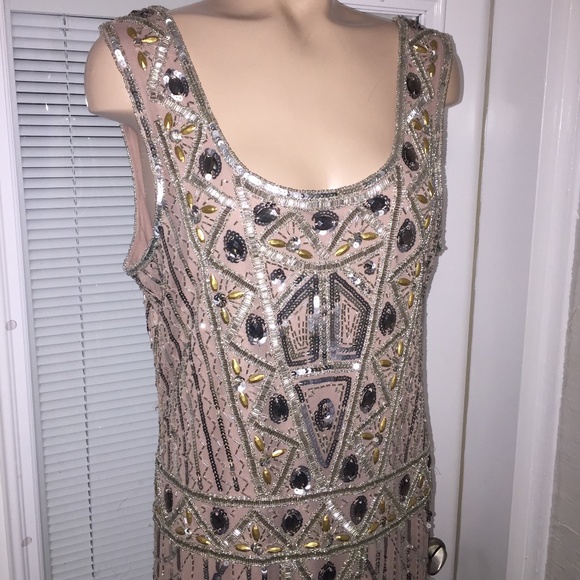 FROCK AND FRILL Beaded Flapper Dress L - Picture 2 of 6